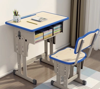 加厚蓝色双排课桌