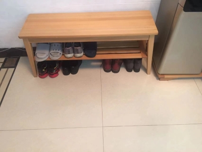 榉木整板换鞋凳D78