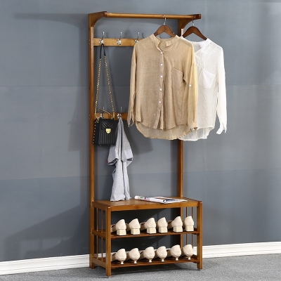 竹换鞋凳衣帽架